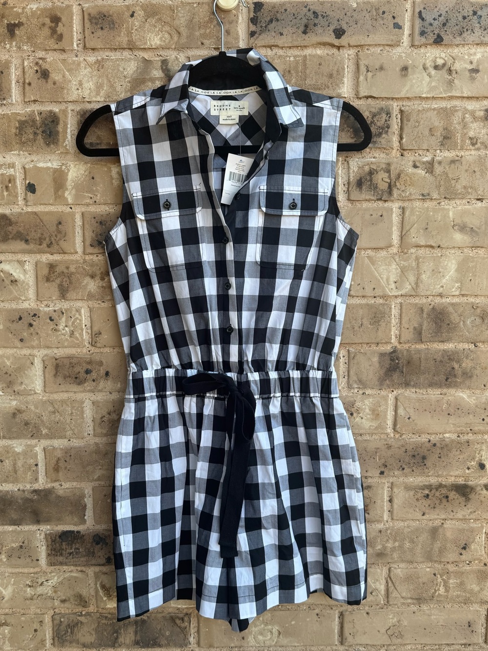 Brooke Street x kate spade Black and White Gingham Romper Size small - Picture 2 of 7